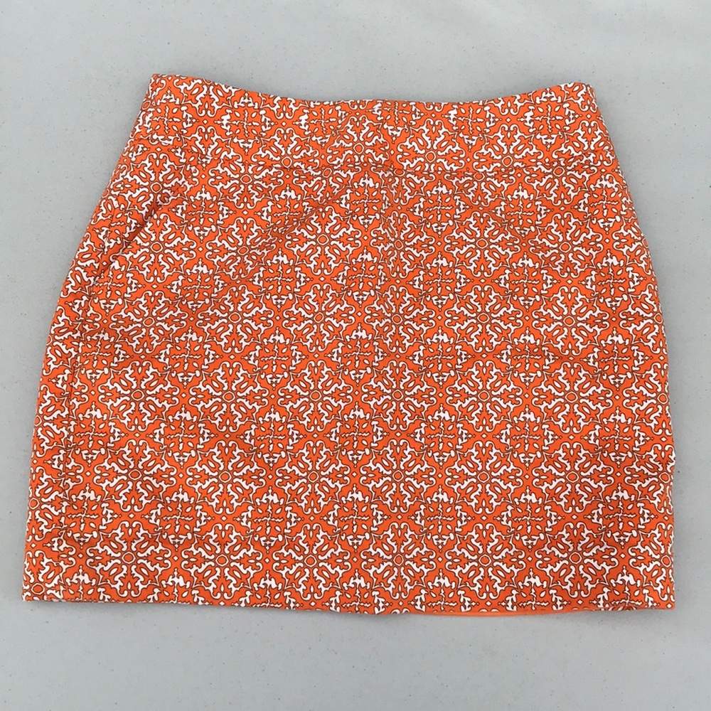 Orange and White Mini Skirt